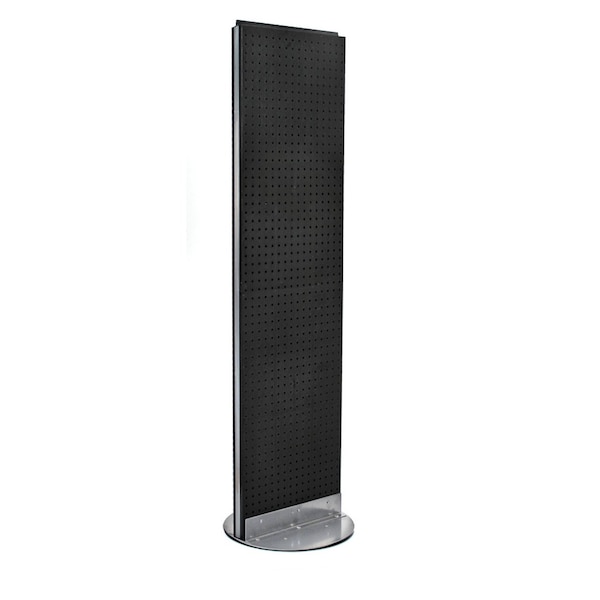 Two-Sided Revolving Pegboard Floor Display, Spinner Rack Stand, 16" x 60"